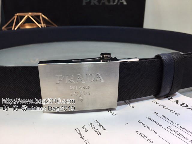 PRADA男士皮帶 普拉達經典Prada標識雙面穿腰帶  jjp2060